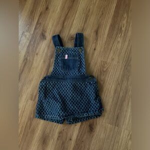 Little Girls Emma’s Garden Denim and White Overalls Size 2T